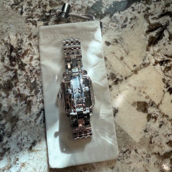 Super Rare Michele Large Deco Diamond Grey Mosaic Watch MW06T01A1977 - Picture 9 of 11